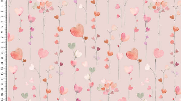 BAUMWOLLJERSEY DIGITAL TOFF HERZ BALLONS ROSA