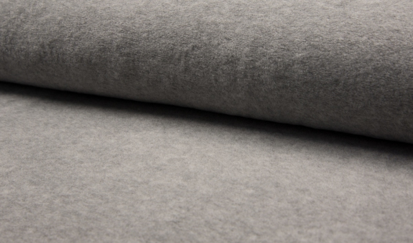 Baumwoll Fleece hellgrau meliert