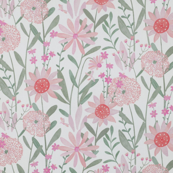 Baumwollpopeline wunderschönes Blumenmuster