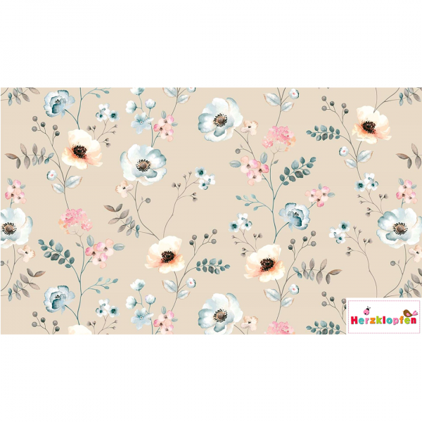 Jersey - Aquarellblumen