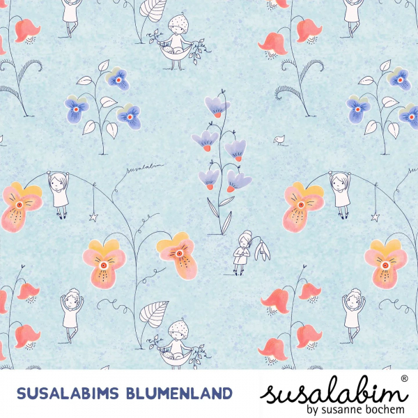 Lillestoff Musselin - Blumenland - Susalabim