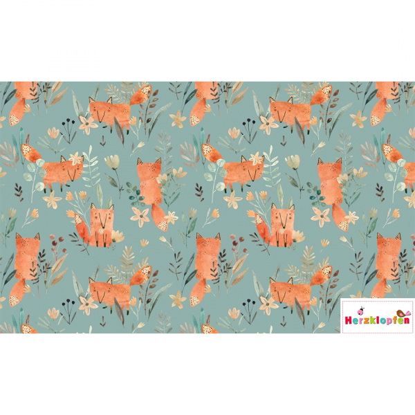 French terry digital - little Fox