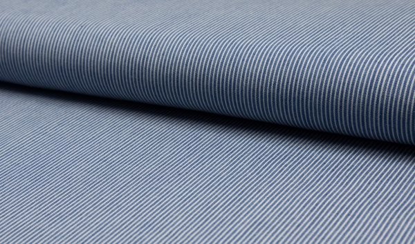 Jeansstoff Baumwolle fein gestreift