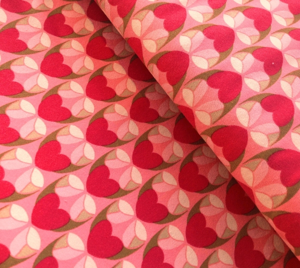 Lillestoff Bio-Jersey - Herzmomente pink -