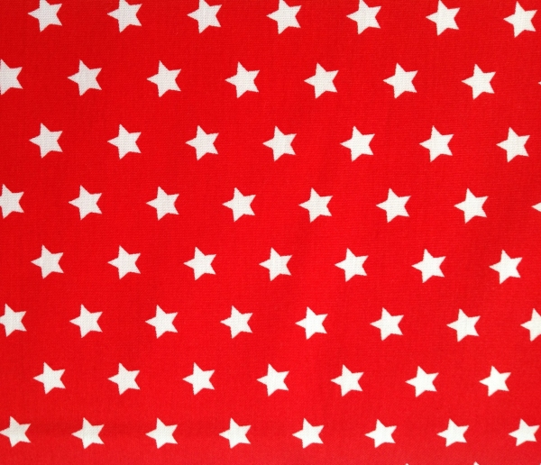 Baumwollstoff Sterne rot