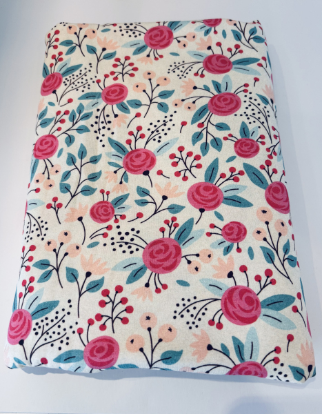 Baumwolljersey - Blumen und Blätter - Reststück 170 cm
