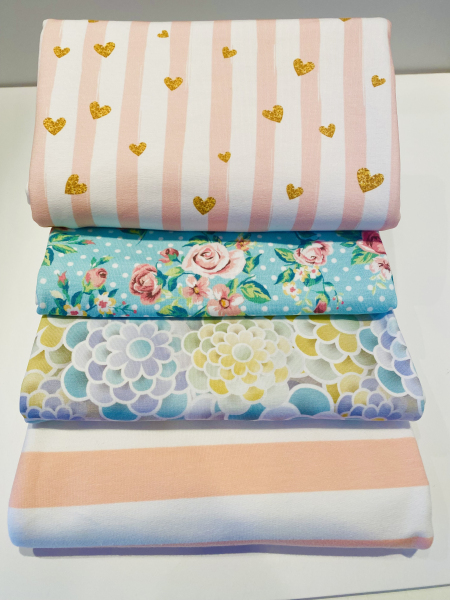 STOFFPAKET STREIFEN UND BLUMEN