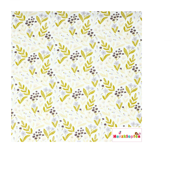 Jersey - 1 m - Glitzer Blumen -