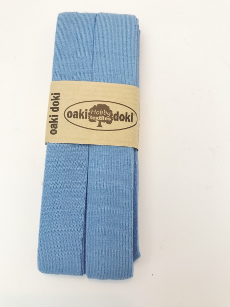 3 m Jersey Schrägband - oaki doki - hellblau