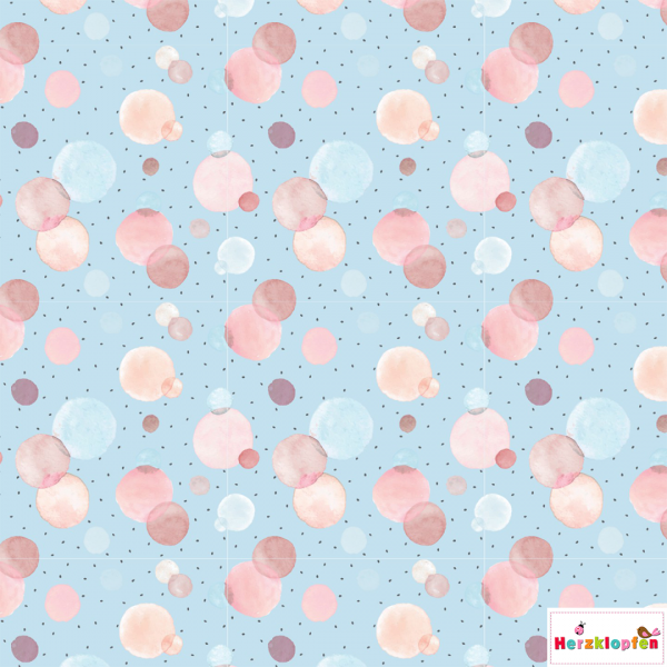 Baumwolljersey Bubbels blau