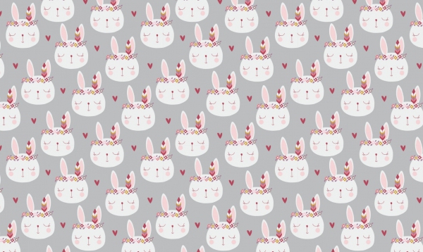 French Terry - Boho Hase - auf grau