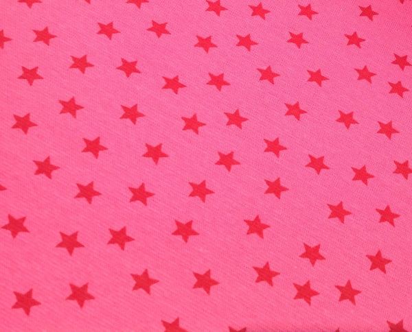 Bündchen pink mit Sternen - Schlauchware