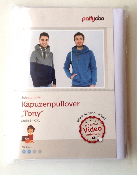 Schnittmuster Kapuzenpullover Herren - Tony - Gr. S-XXXL
