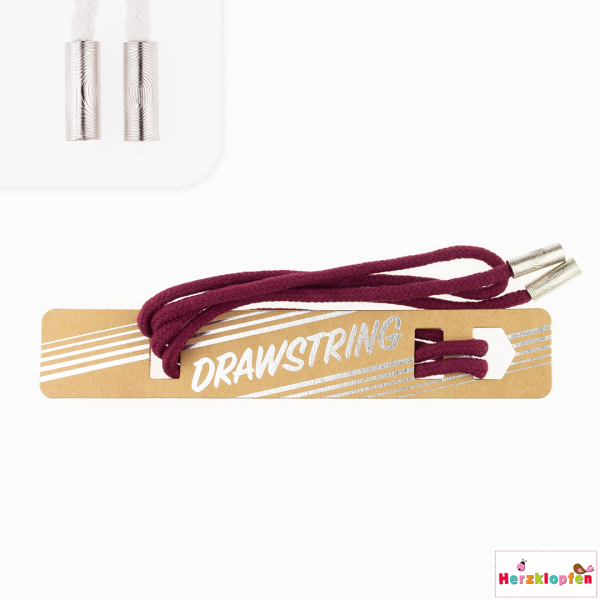 Drawstring Hoodiekordel 5mm inkl. Kordelstopper bordeaux