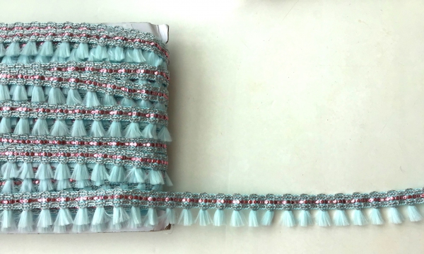 Fransenborte mint mit Glitzerpailletten