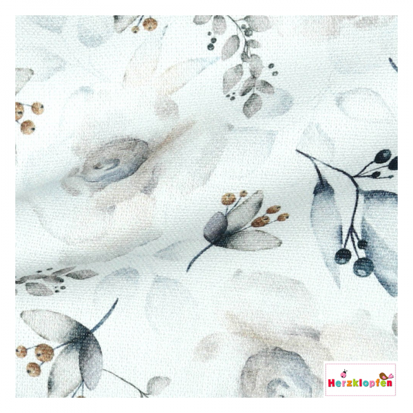 Canvas digital Flowers off white