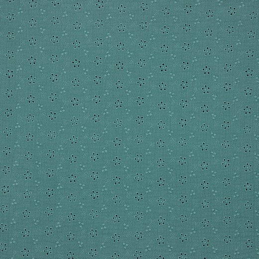 Baumwoll Musselin - Embroidery altgrün