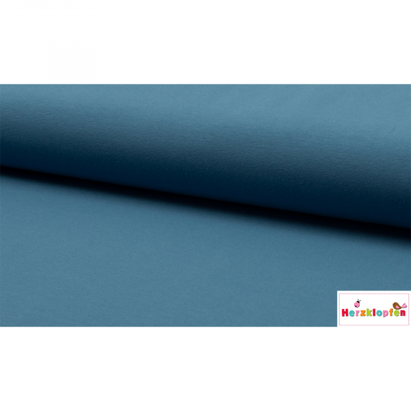 Baumwolljersey uni jeans-blau