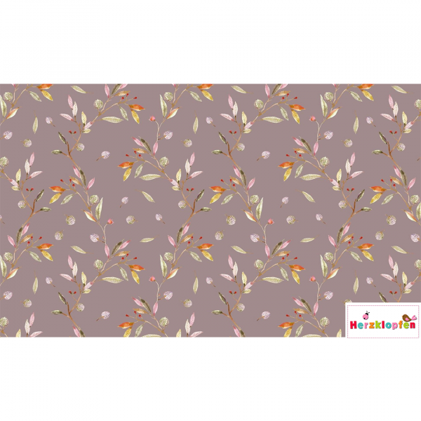 Viscose Jersey digital - herbstliche Blätter