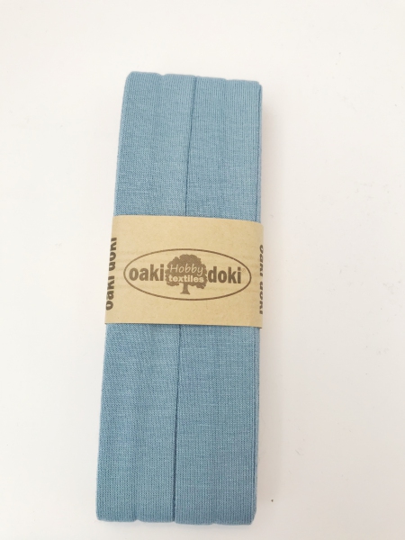 3 m Jersey Schrägband - oaki doki - jeansblau