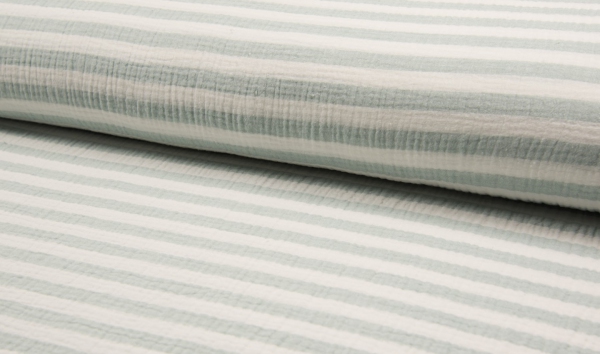 Musselin mint-weiss gestreift