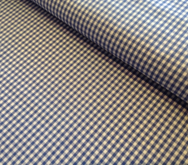 Baumwollstoff Vichykaro blau-weiss